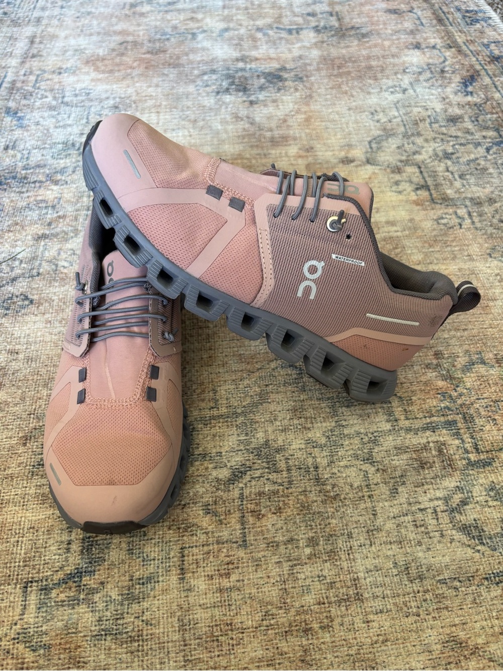 On Running Women Sneakers in Dusty Rose with Gray Accents - Picture 12 of 16